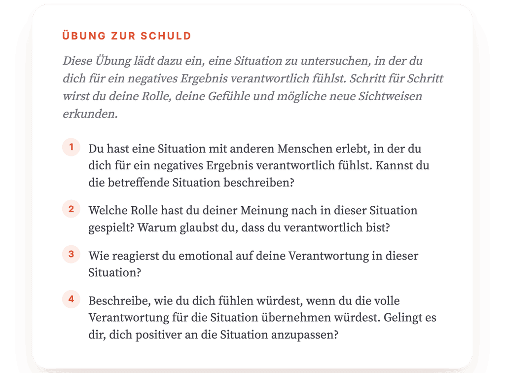 Schuldgefühle in der Therapie: eine strukturierte Übung