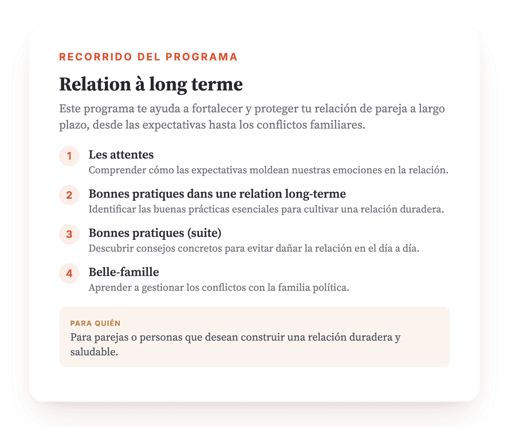 Relación de pareja a largo plazo: programa psicoeducativo clínico