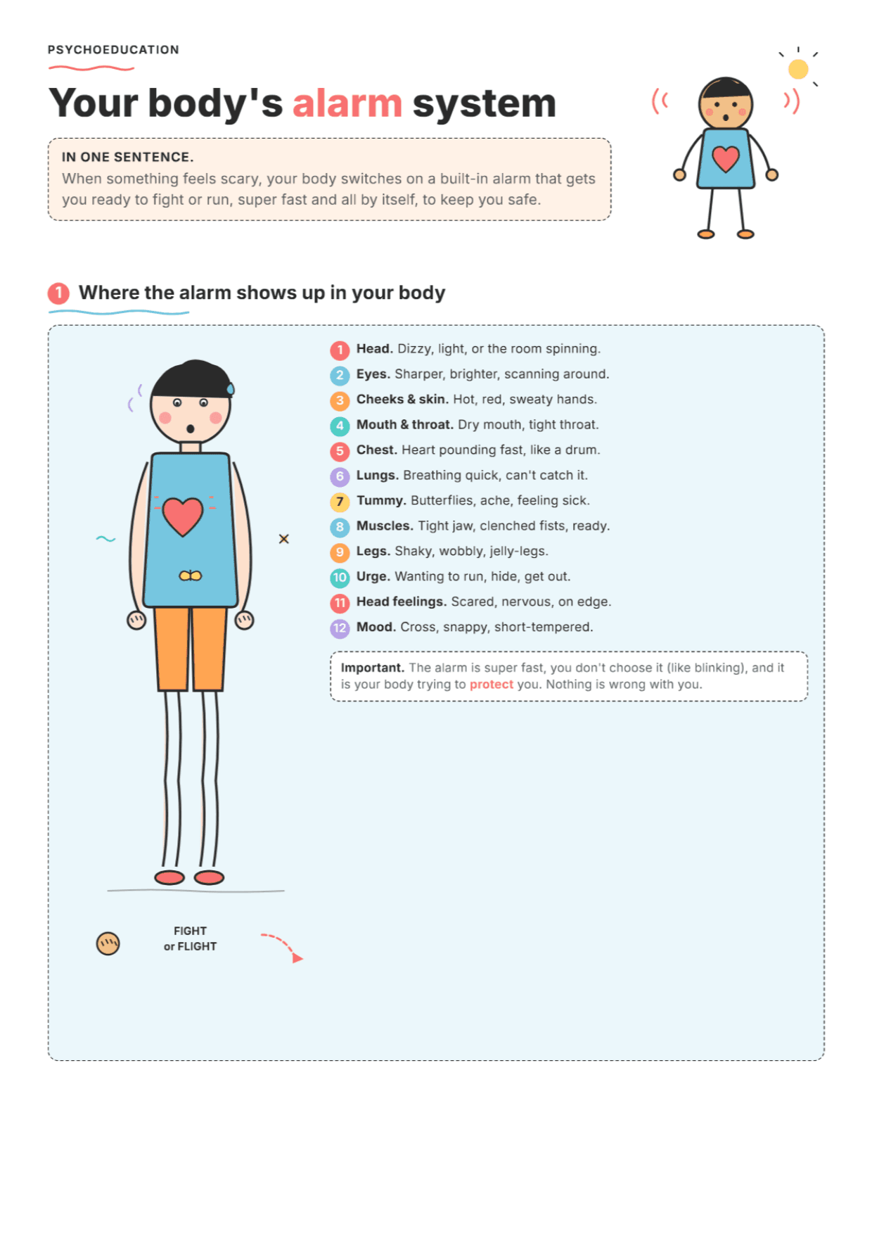 Fight or Flight for Children: PDF Worksheet, Tools and Exercises