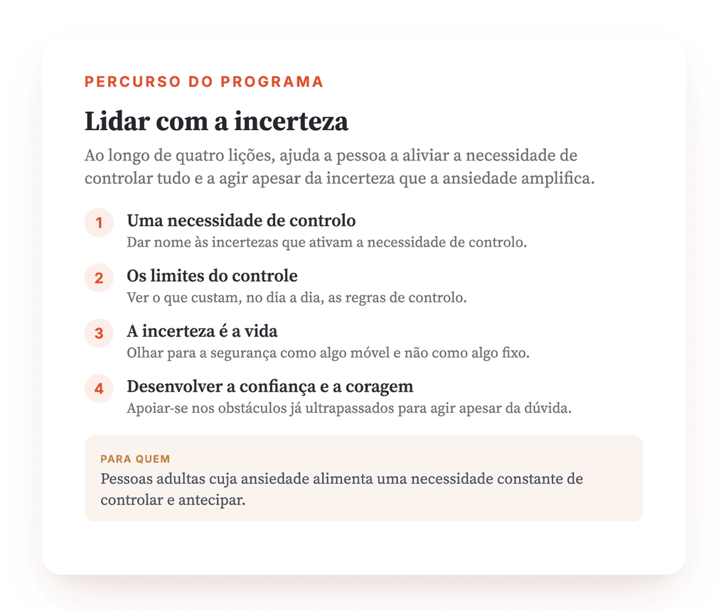 Intolerância à Incerteza: Programa Psicoeducativo Clínico