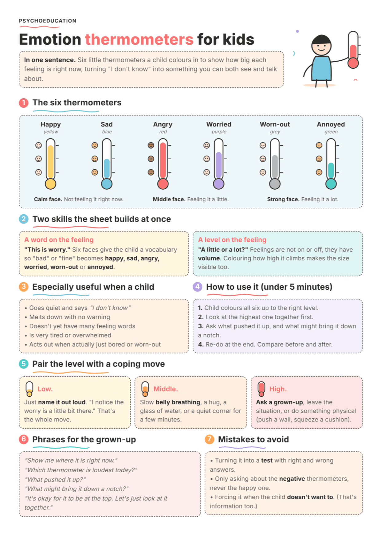 Emotion Thermometers: PDF Worksheet, Tools and Exercises