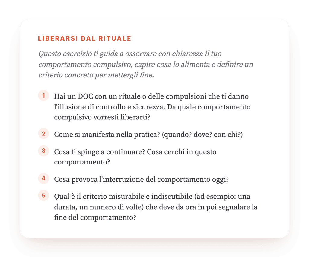 Compulsioni nel DOC: un esercizio per mappare i rituali