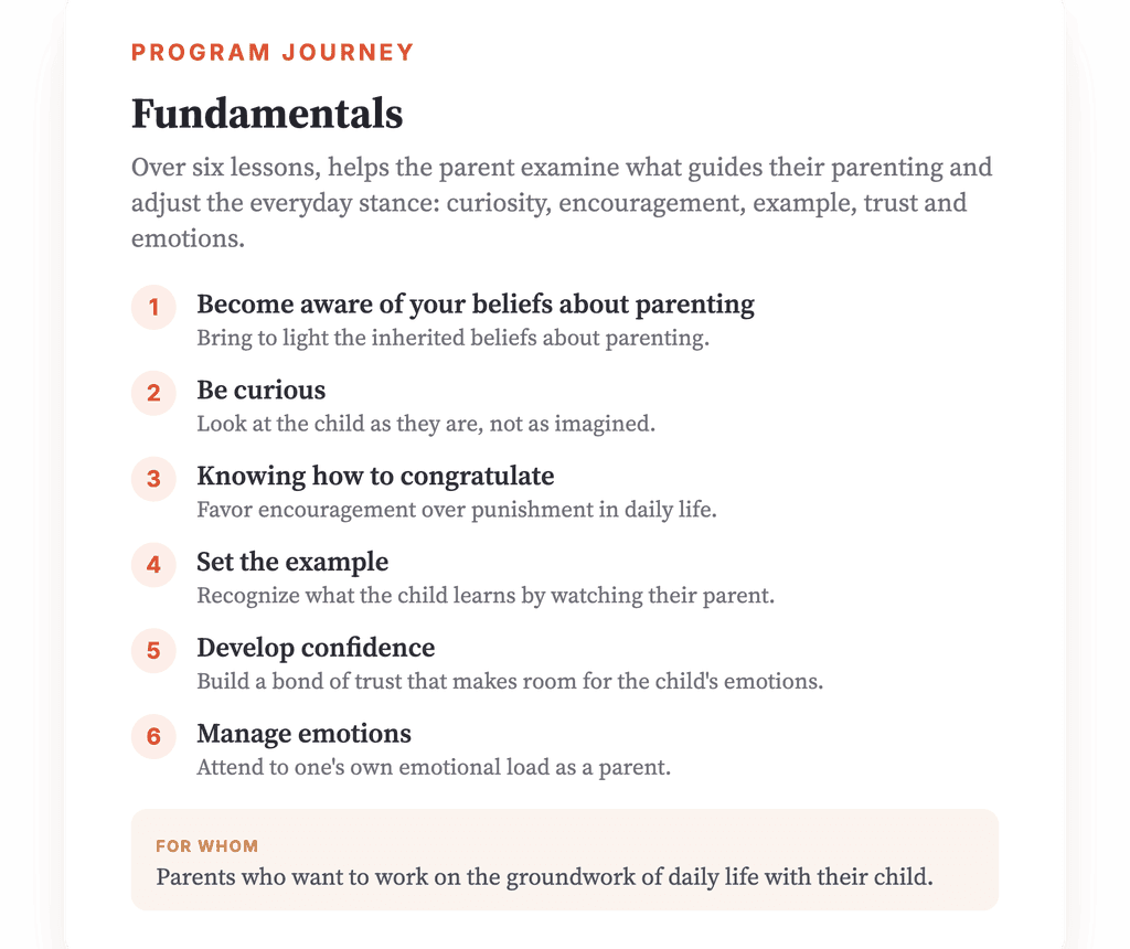 Parenting Fundamentals: A 6-Lesson Psychoeducation Program