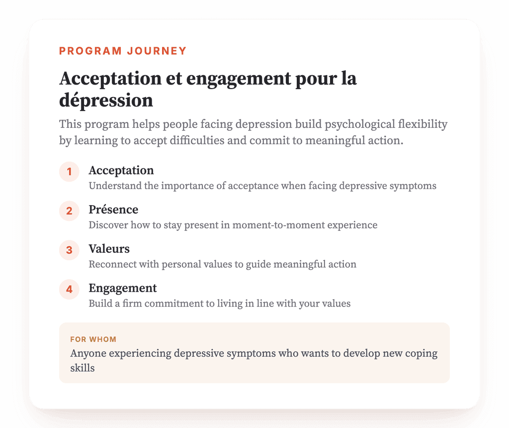 ACT for Depression: A Structured Psychoeducation Program