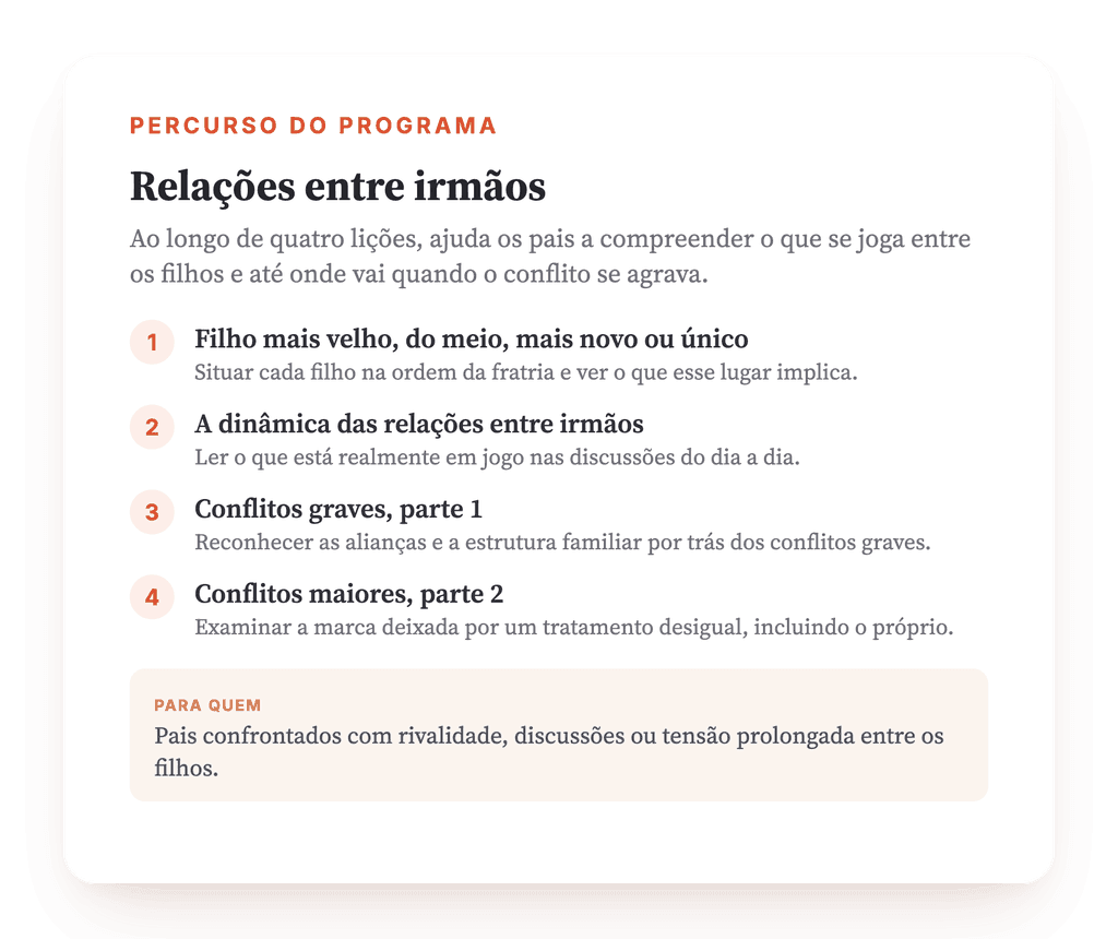 Relações entre Irmãos: Programa Psicoeducativo para Pais