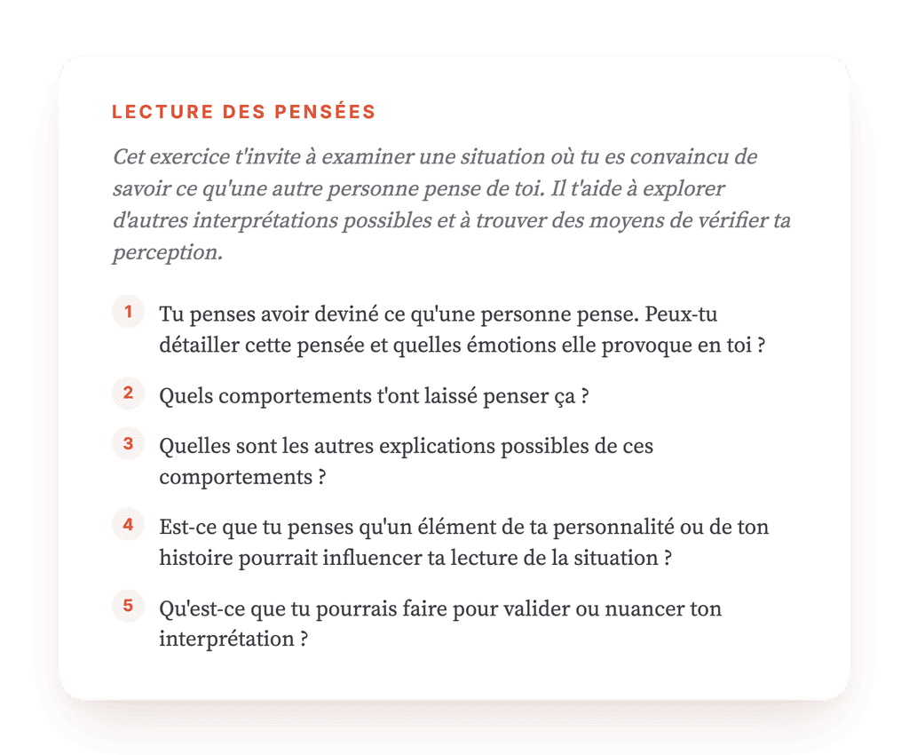 Lecture de pensée : restructurer la certitude d'avoir deviné