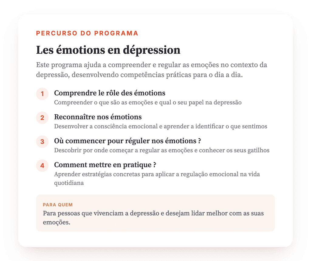 Emoções na Depressão: Programa Psicoeducativo para Clínicos