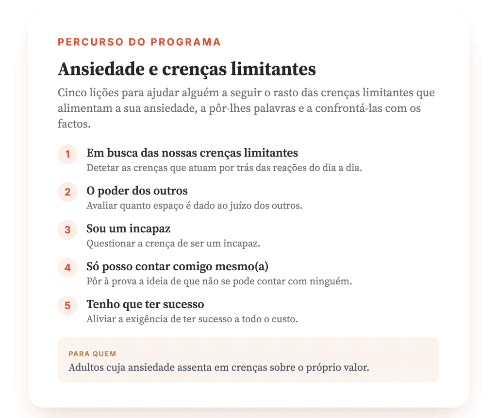 Ansiedade e Crenças Limitantes: Programa Psicoeducativo