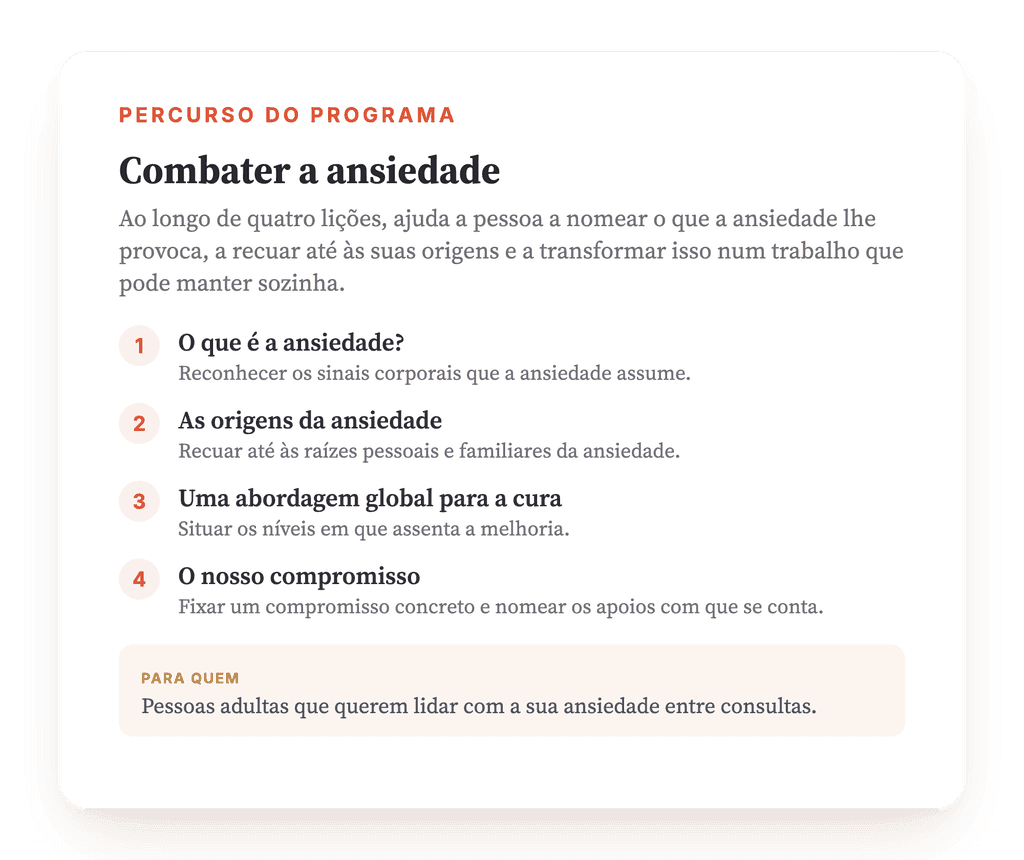 Combater a Ansiedade: Programa Psicoeducativo para Clínicos