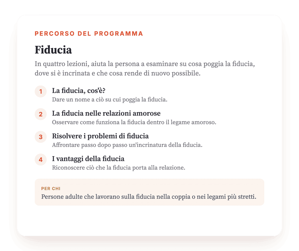 Fiducia nelle relazioni: programma psicoeducativo strutturato