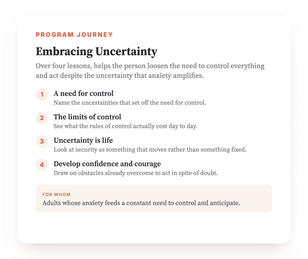 Intolerance of Uncertainty: A 4-Lesson Psychoeducation Program