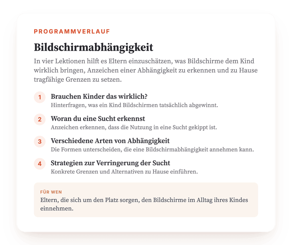 Bildschirmabhängigkeit bei Kindern: Eltern psychoedukativ begleiten