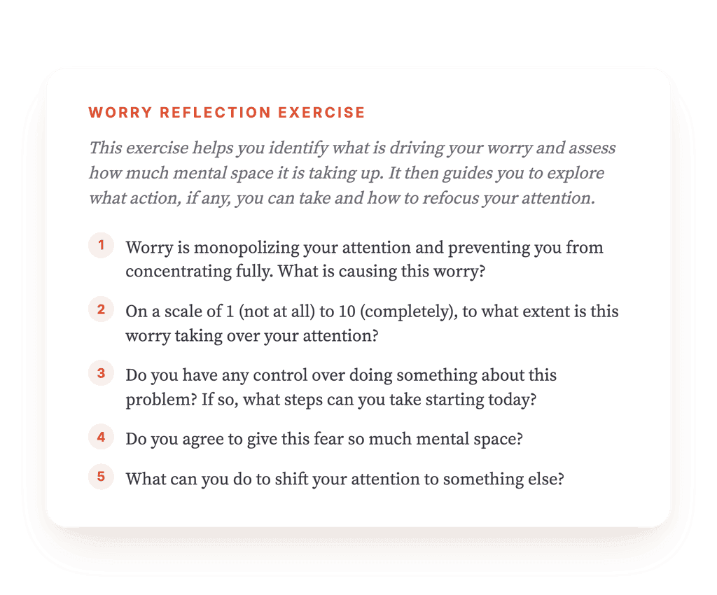 Managing Worry: A Structured Attentional Awareness Exercise