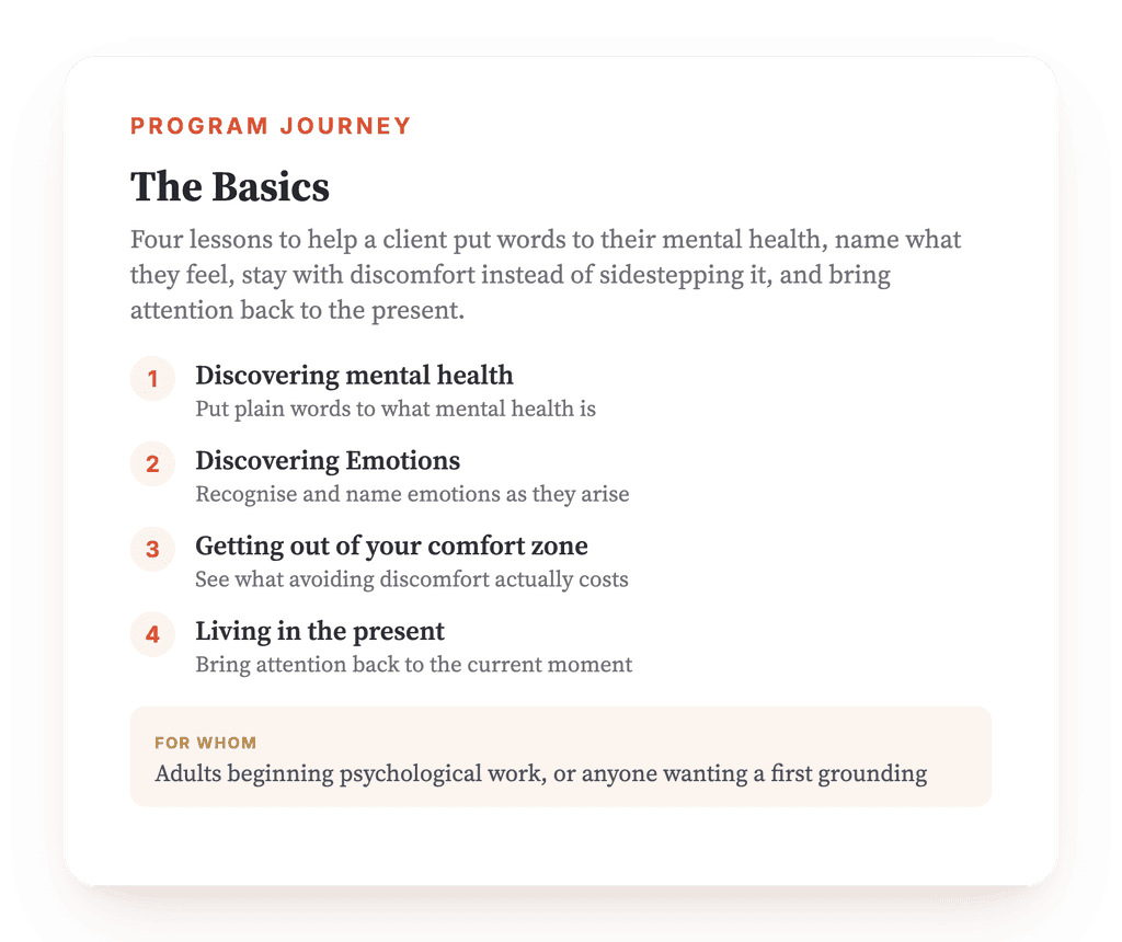 Mental Health Foundations: A 4-Lesson Psychoeducation Program