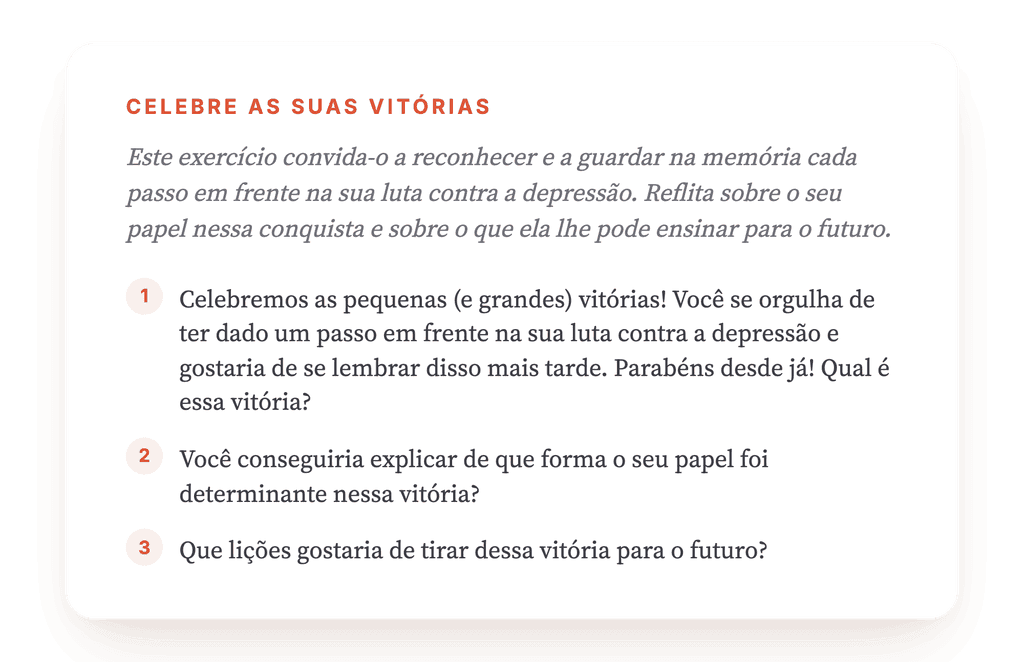 Celebrar Vitórias na Depressão: Exercício Clínico