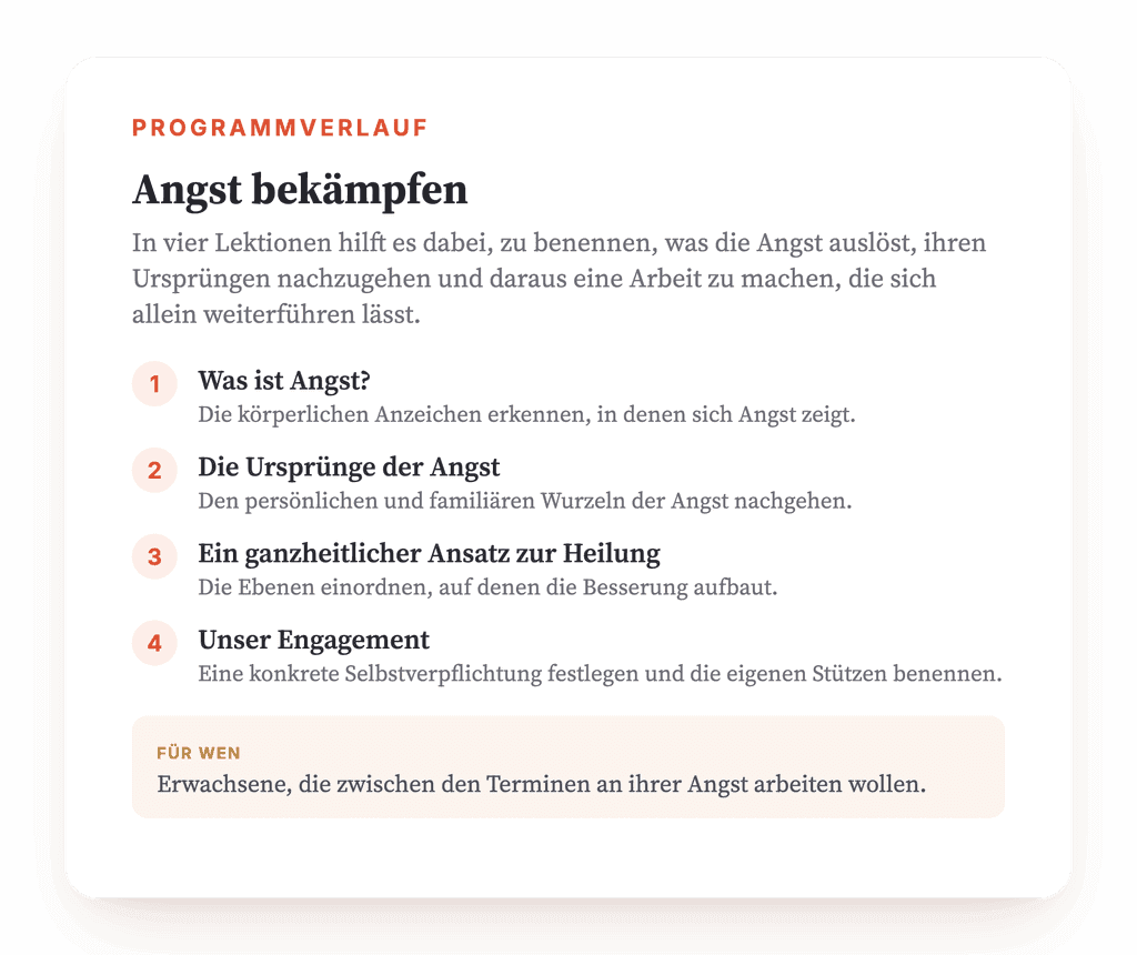 Angst bewältigen: strukturiertes Psychoedukationsprogramm