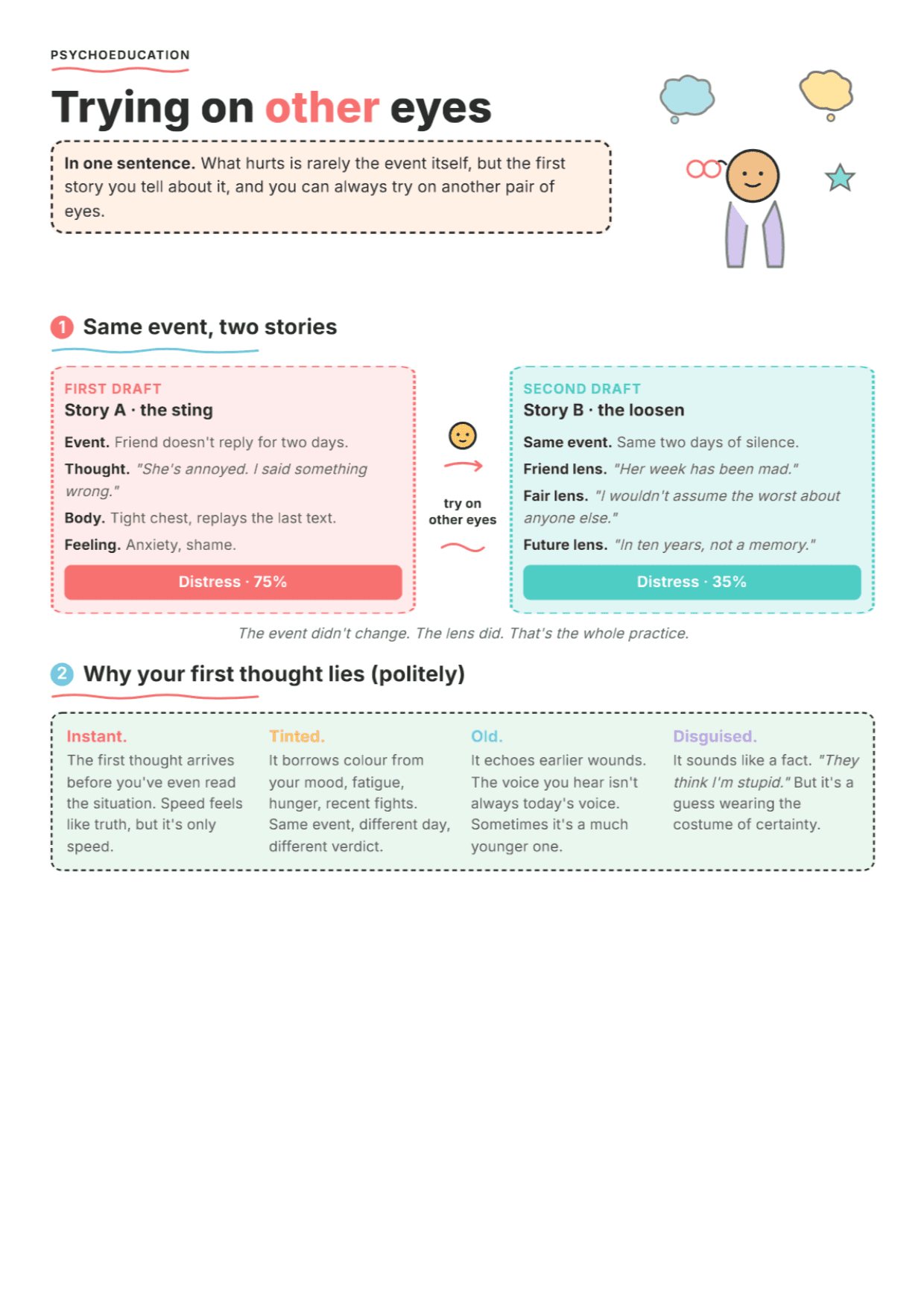 Perspective-Taking: PDF Worksheet, Tools and Exercises for Clinical Practice