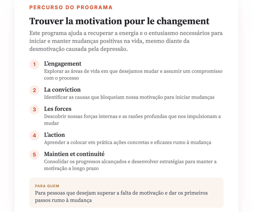 Encontrar a Motivação para a Mudança: Programa Clínico
