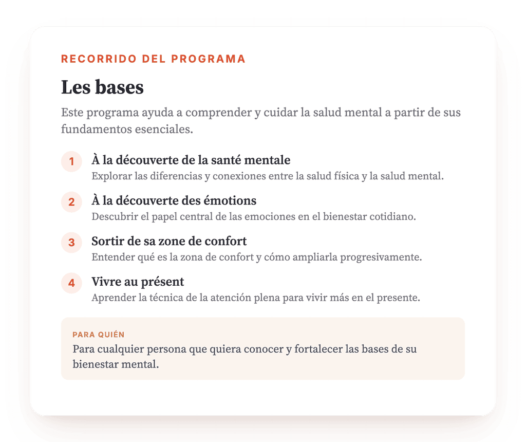 Las bases de la salud mental: programa psicoeducativo