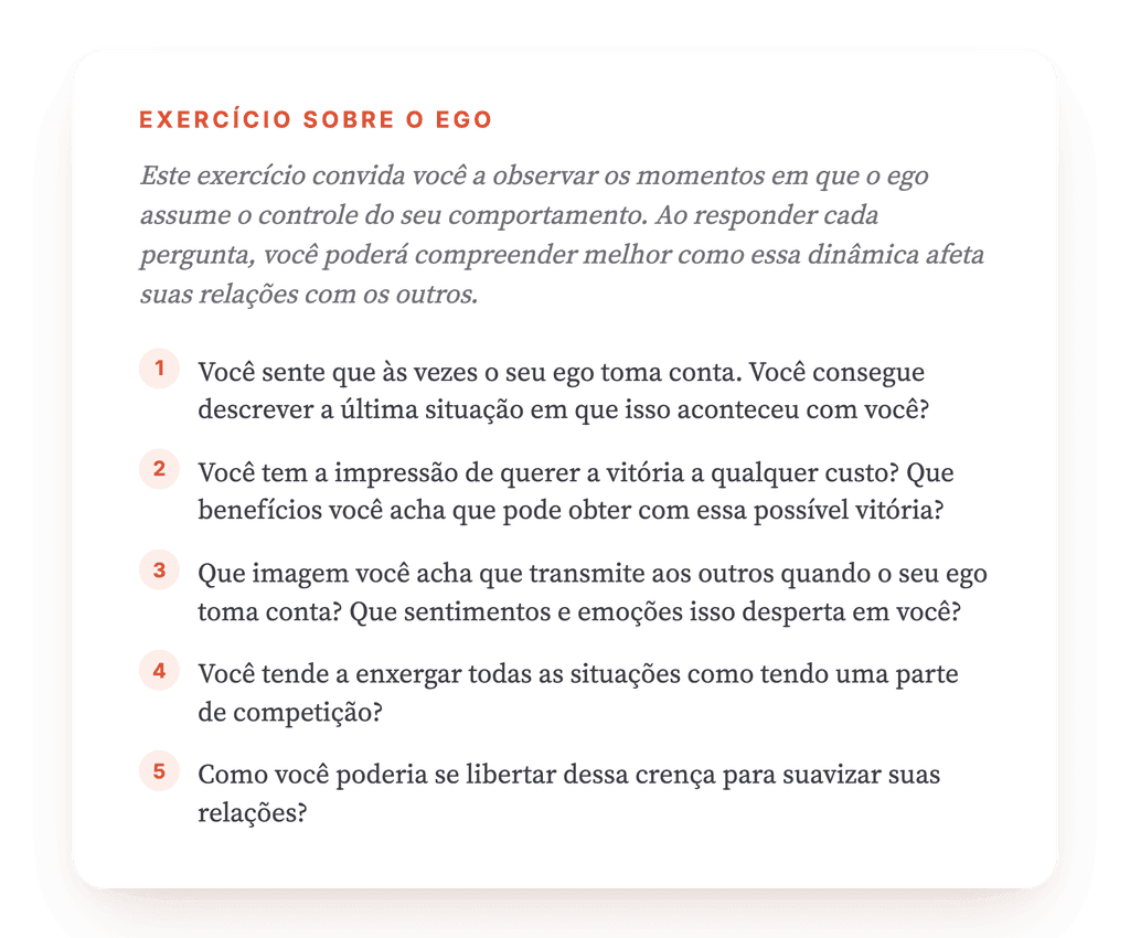 Ego e Orgulho: Exercício Clínico para Padrões Relacionais