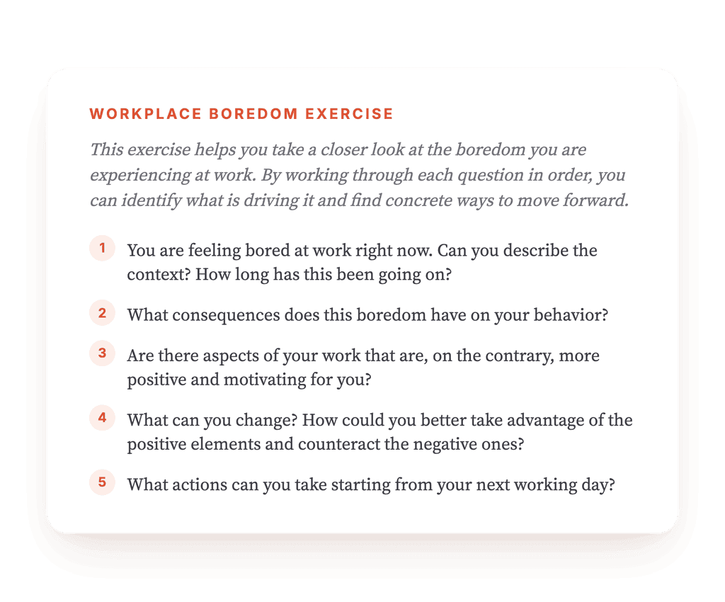 Workplace Boredom in Therapy: A Five-Question Exercise