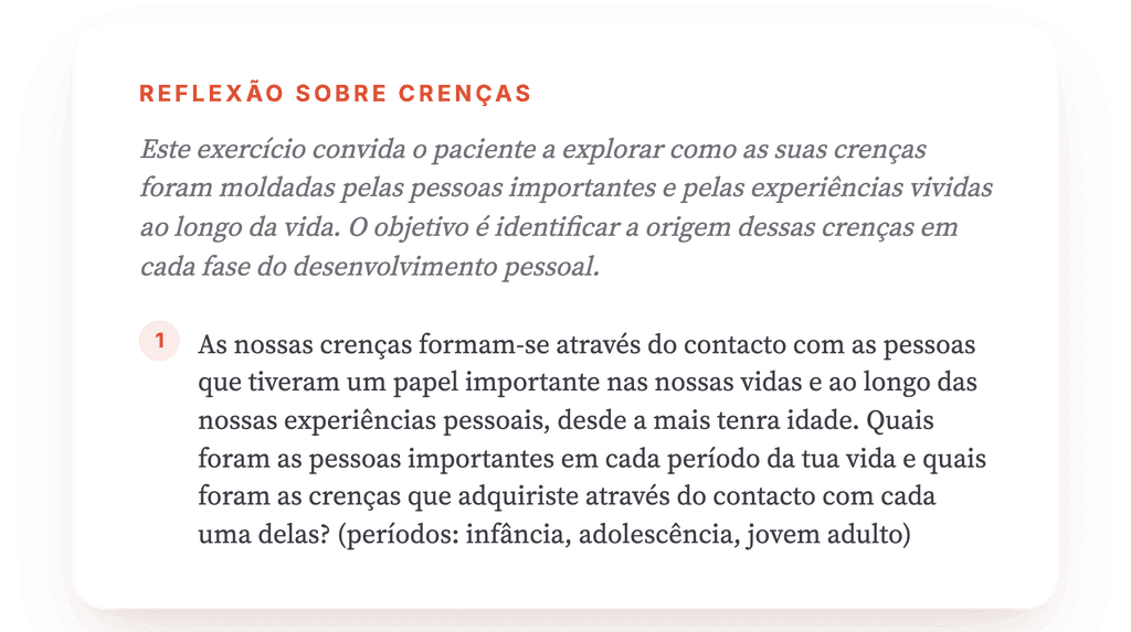 A Origem das Crenças: rastrear o que o paciente internalizou
