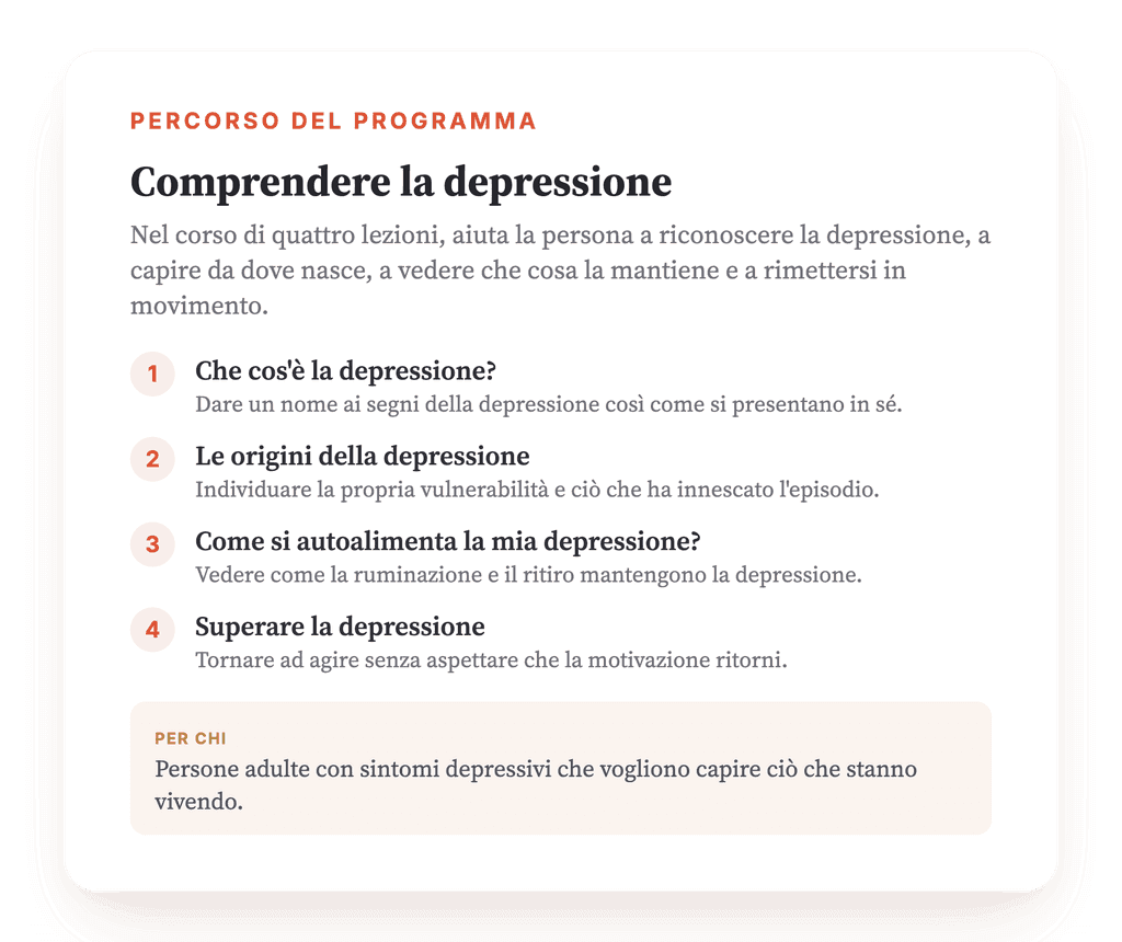 Comprendere la depressione: programma psicoeducativo