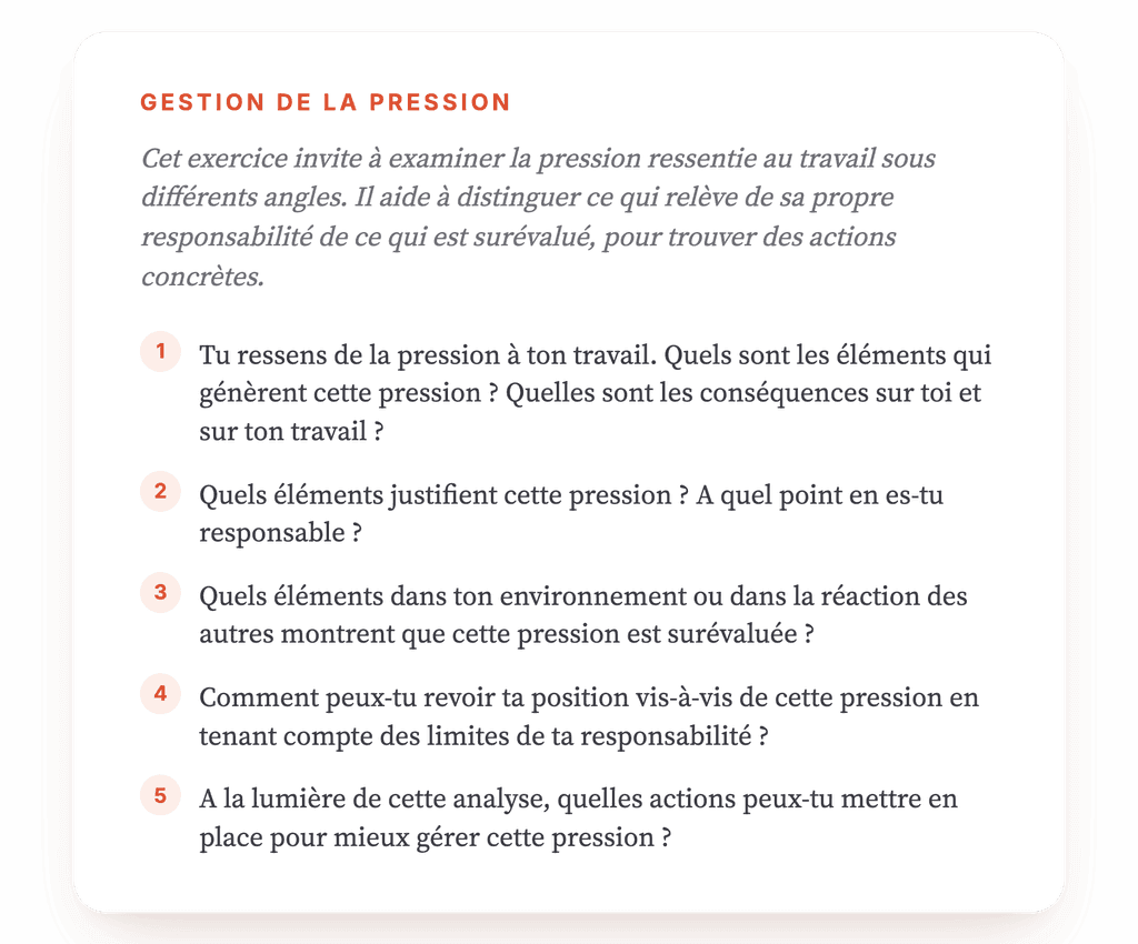 J'ai trop de pression : exercice de restructuration cognitive