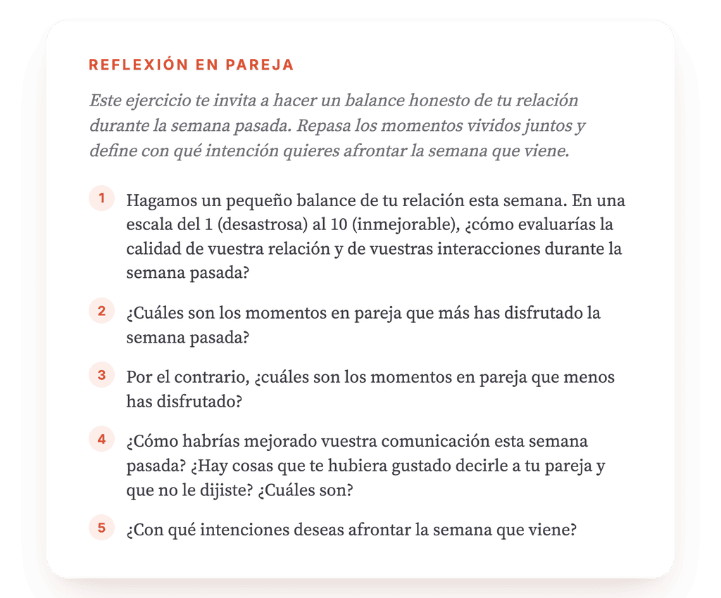 Resumo nuestra semana: ejercicio clínico para la pareja
