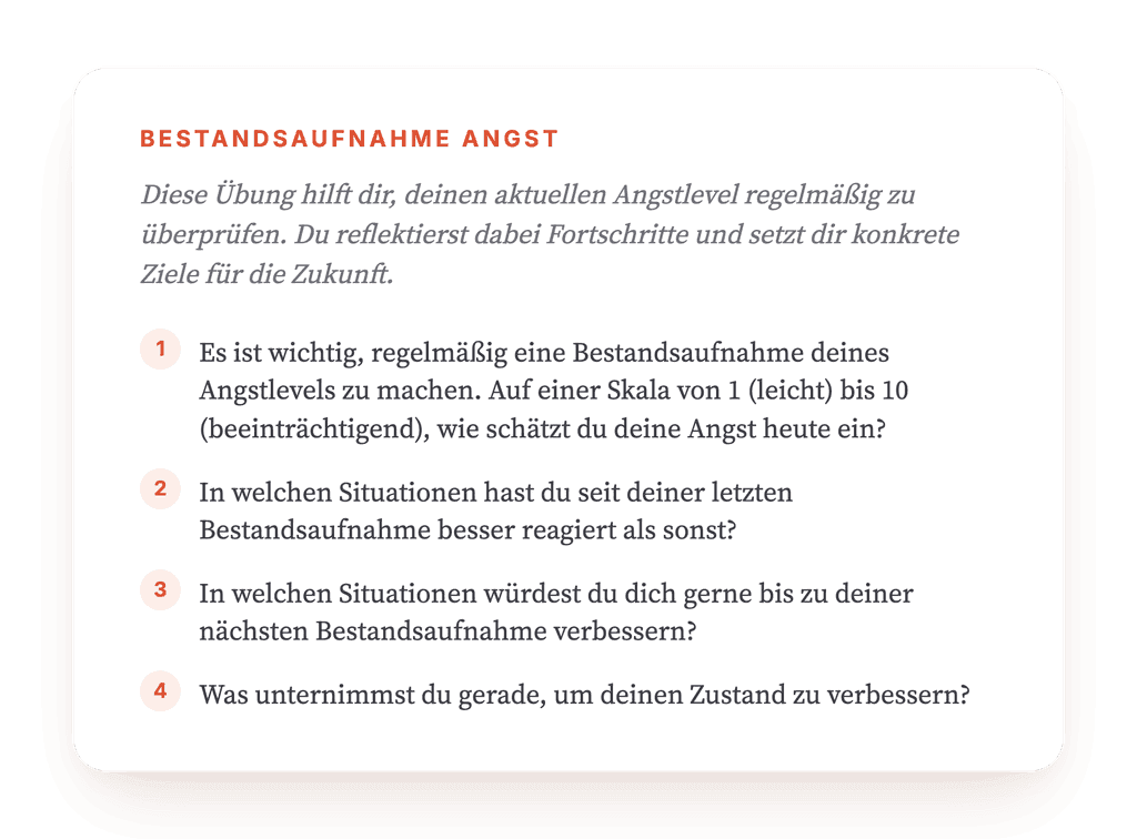 Angst-Bestandsaufnahme: regelmäßige Standortbestimmung in der Therapie