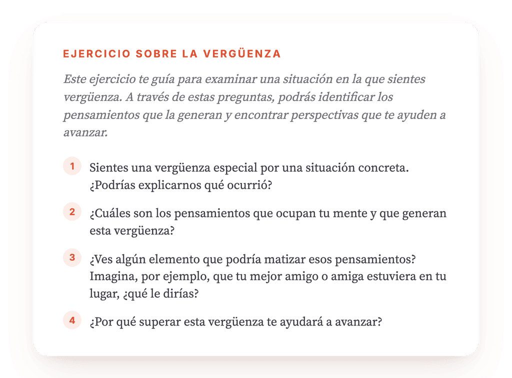 Vergüenza en terapia: ejercicio clínico guiado en sesión