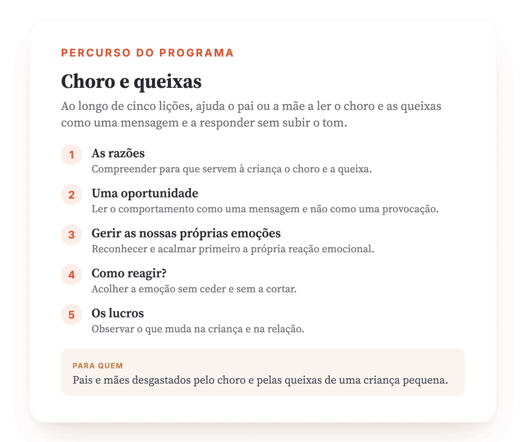 Choro e Queixas em Crianças: Programa Psicoeducativo Parental