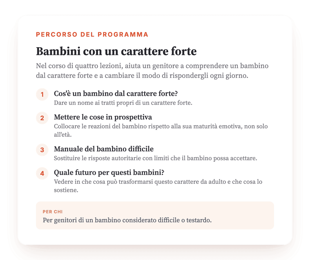 Bambini dal carattere forte: psicoeducazione per genitori