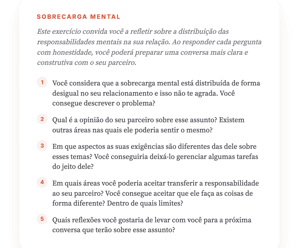 Carga Mental no Casal: Exercício Clínico Guiado em Sessão