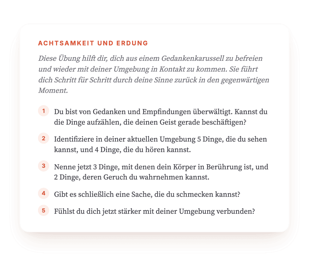 Gedankenflut unterbrechen: Sinnesverankerung in der Therapie