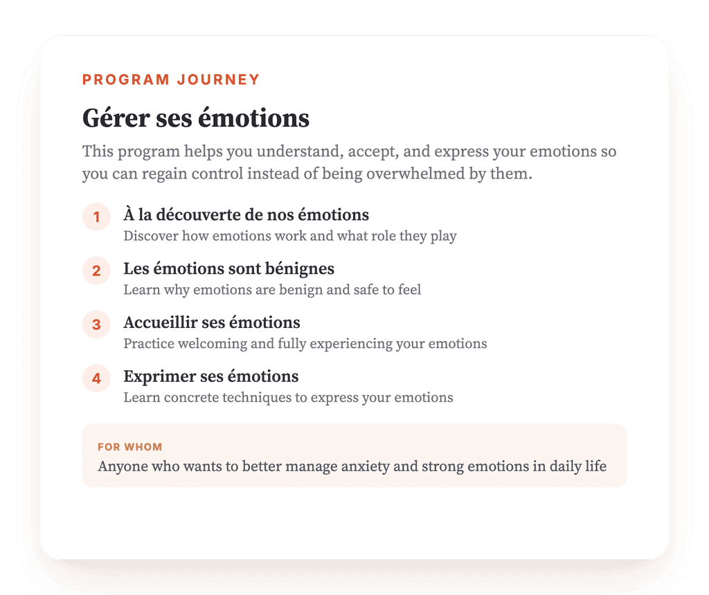 Managing Emotions: A 4-Lesson Psychoeducation Program