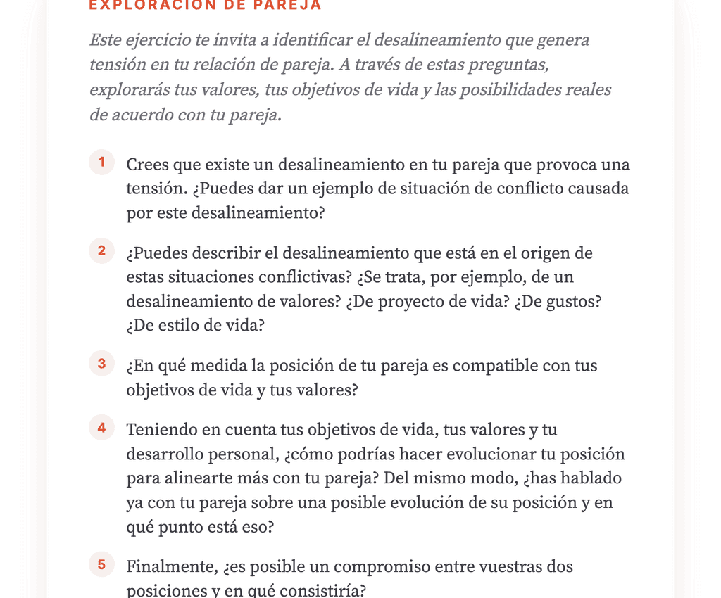 Desalineamiento de pareja: ejercicio clínico para el bloqueo