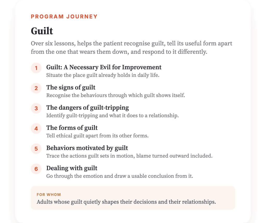 Guilt Psychoeducation: A Structured 6-Lesson Clinical Program