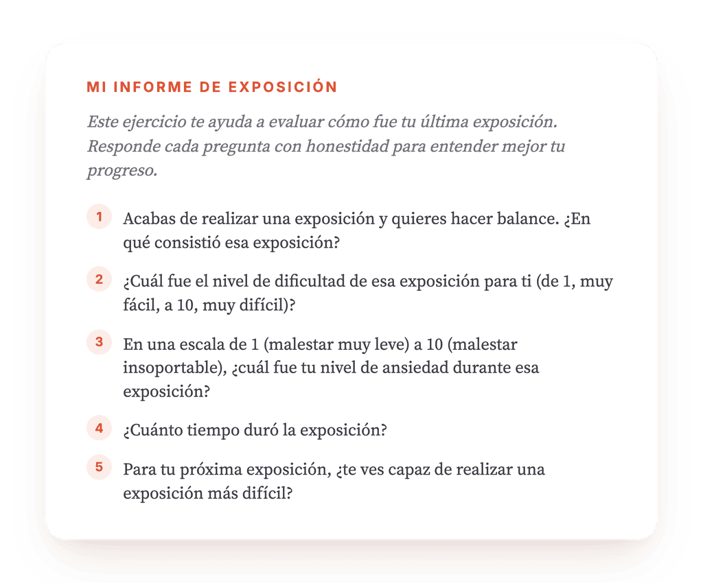 Mi informe de exposición: registro clínico tras cada exposición