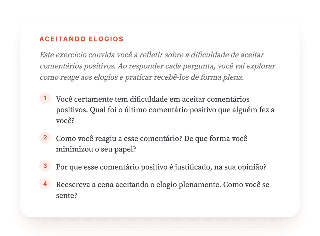 Aceitar Elogios: Exercício Clínico para Trabalhar em Sessão