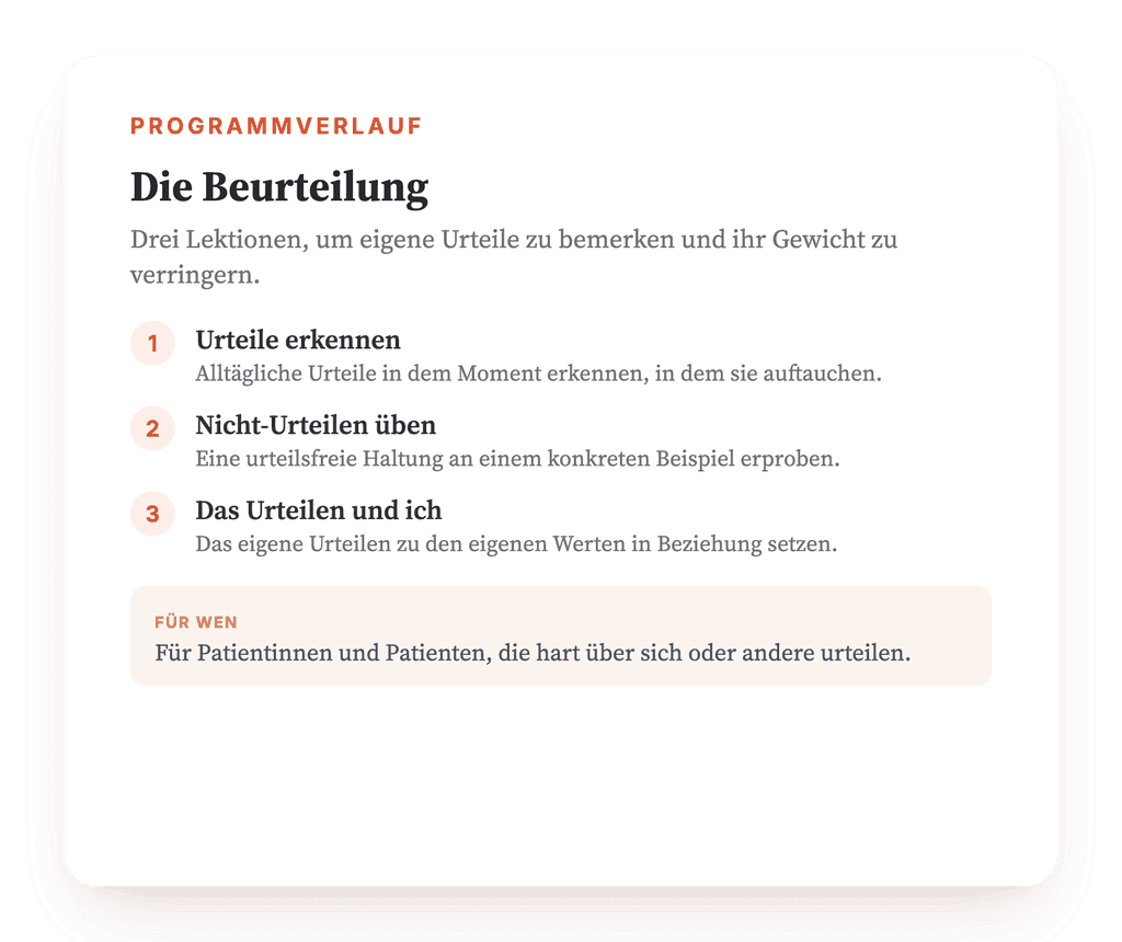 Automatische Urteile erkennen: Psychoedukationsprogramm