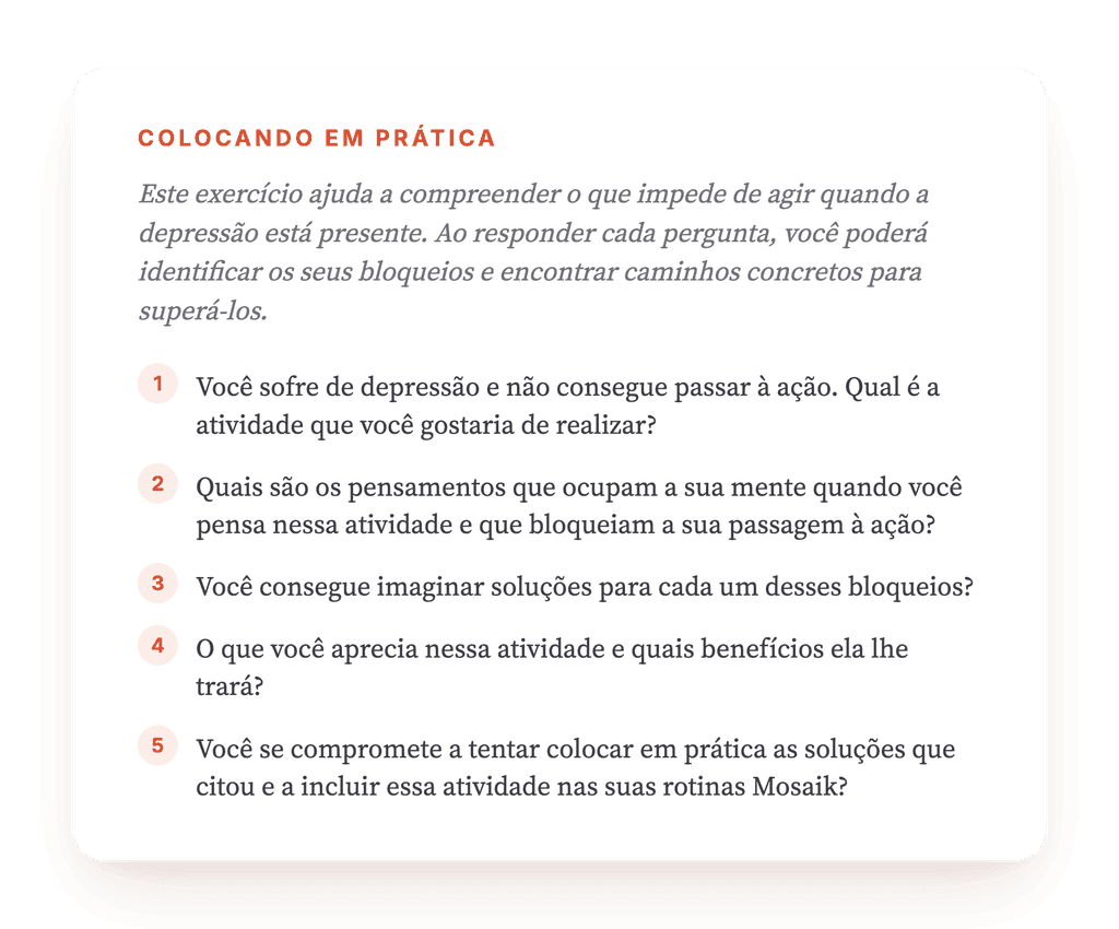 Não Consigo Avançar: Exercício Clínico para a Inação na Depressão