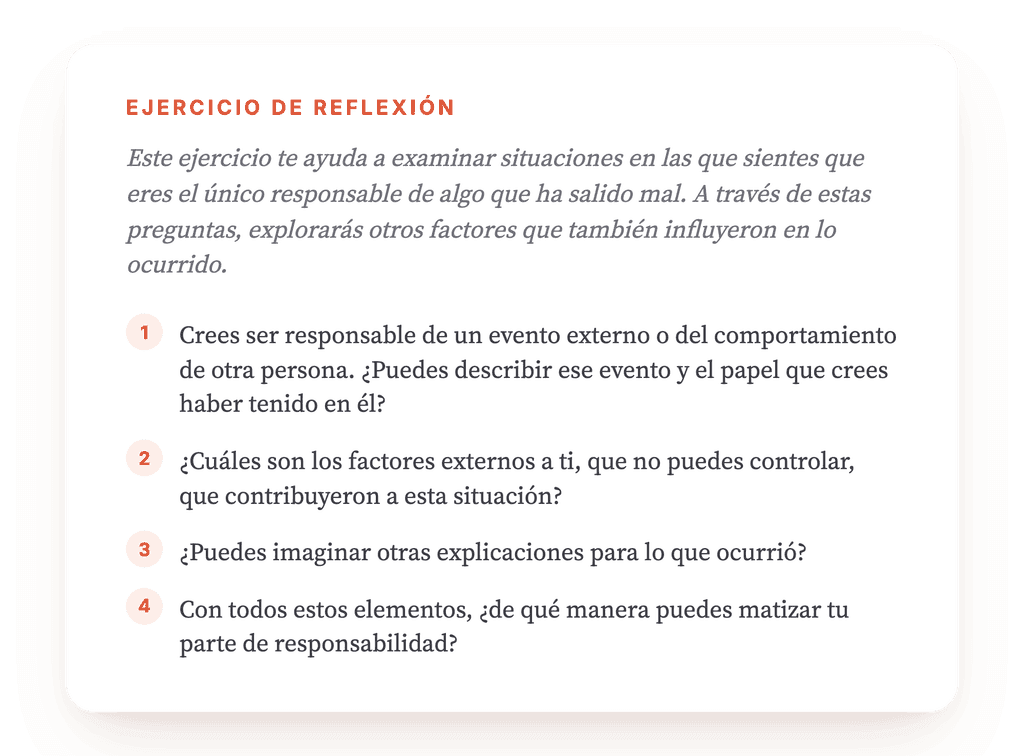 Culpa excesiva: ejercicio para trabajar la personalización