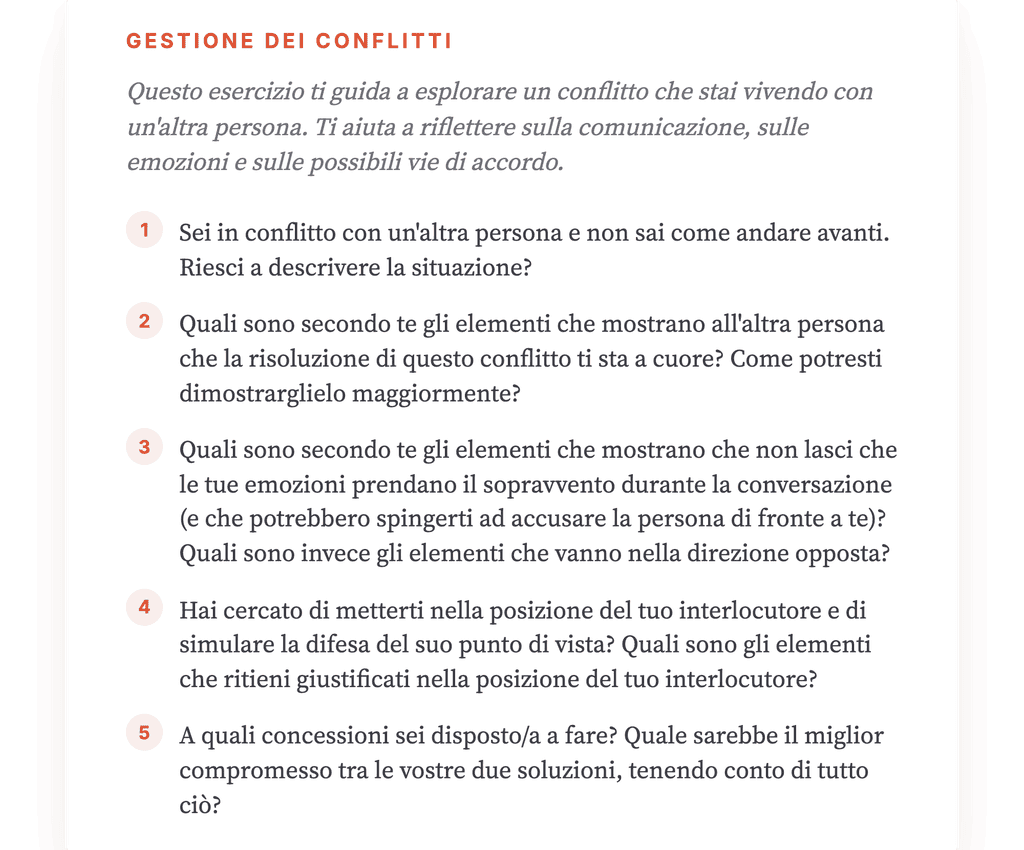 Gestire i conflitti interpersonali: un esercizio guidato