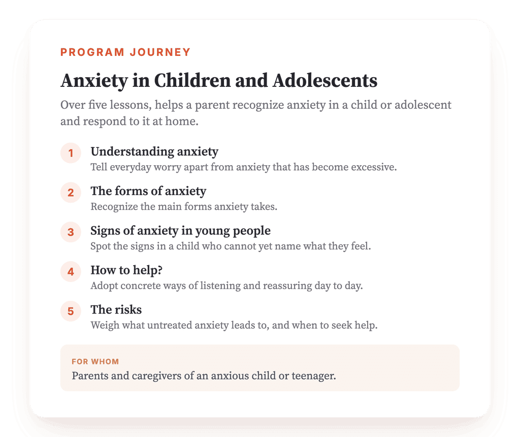 Anxiety in Children and Adolescents: A Parent Psychoeducation Program