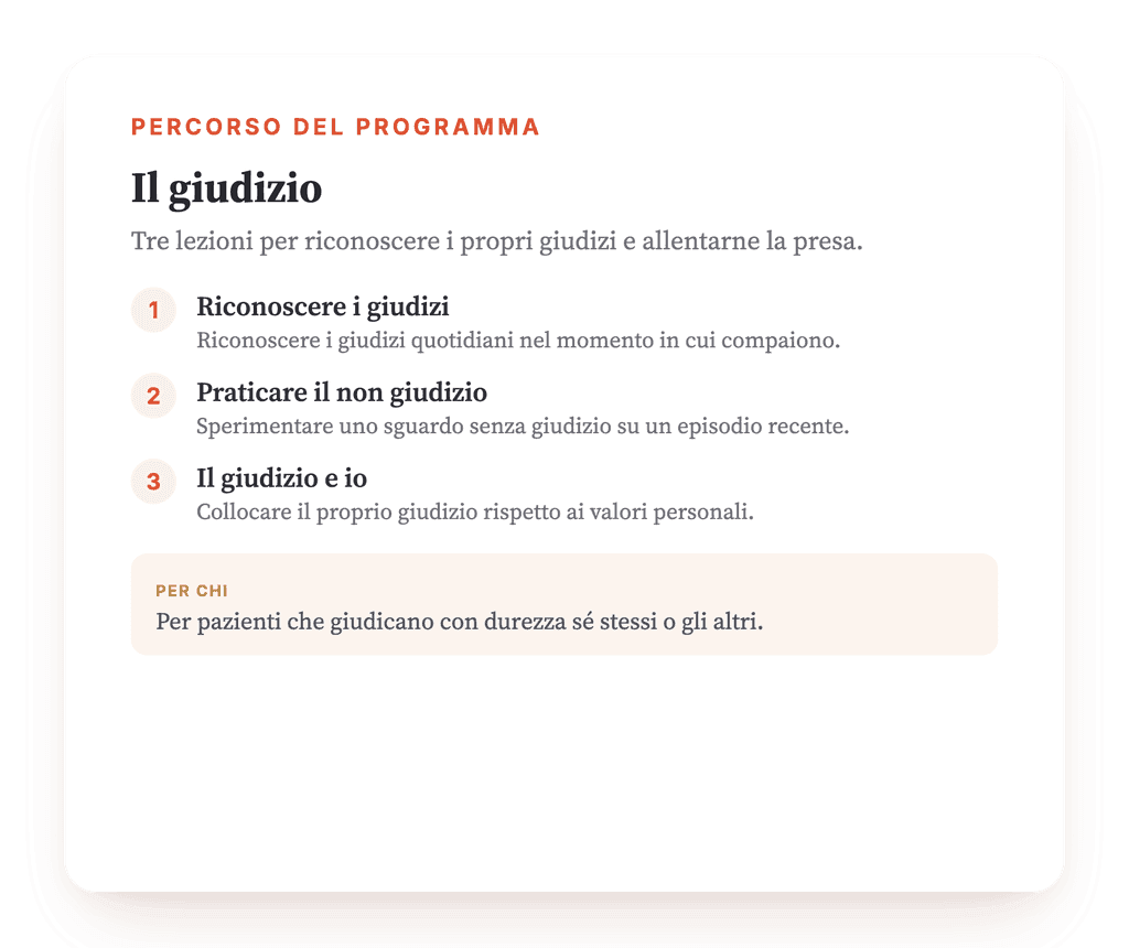 Giudizio e non giudizio: programma psicoeducativo clinico