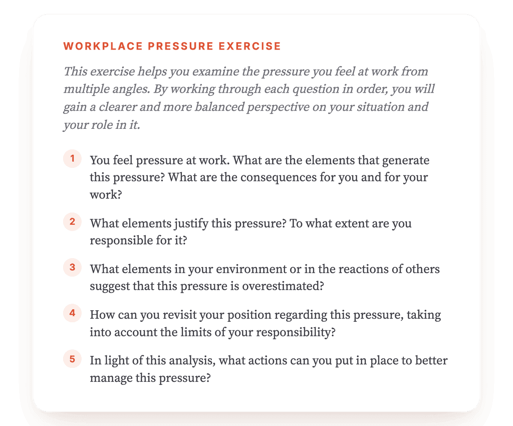 Workplace Pressure: A Guided Cognitive Restructuring Exercise
