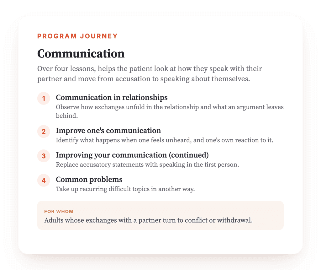 Communication Skills in Couples: A Psychoeducation Program