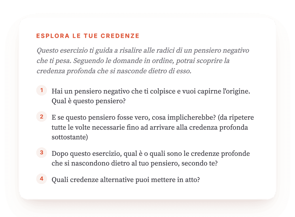 Rintracciare l'origine di un pensiero: le credenze profonde
