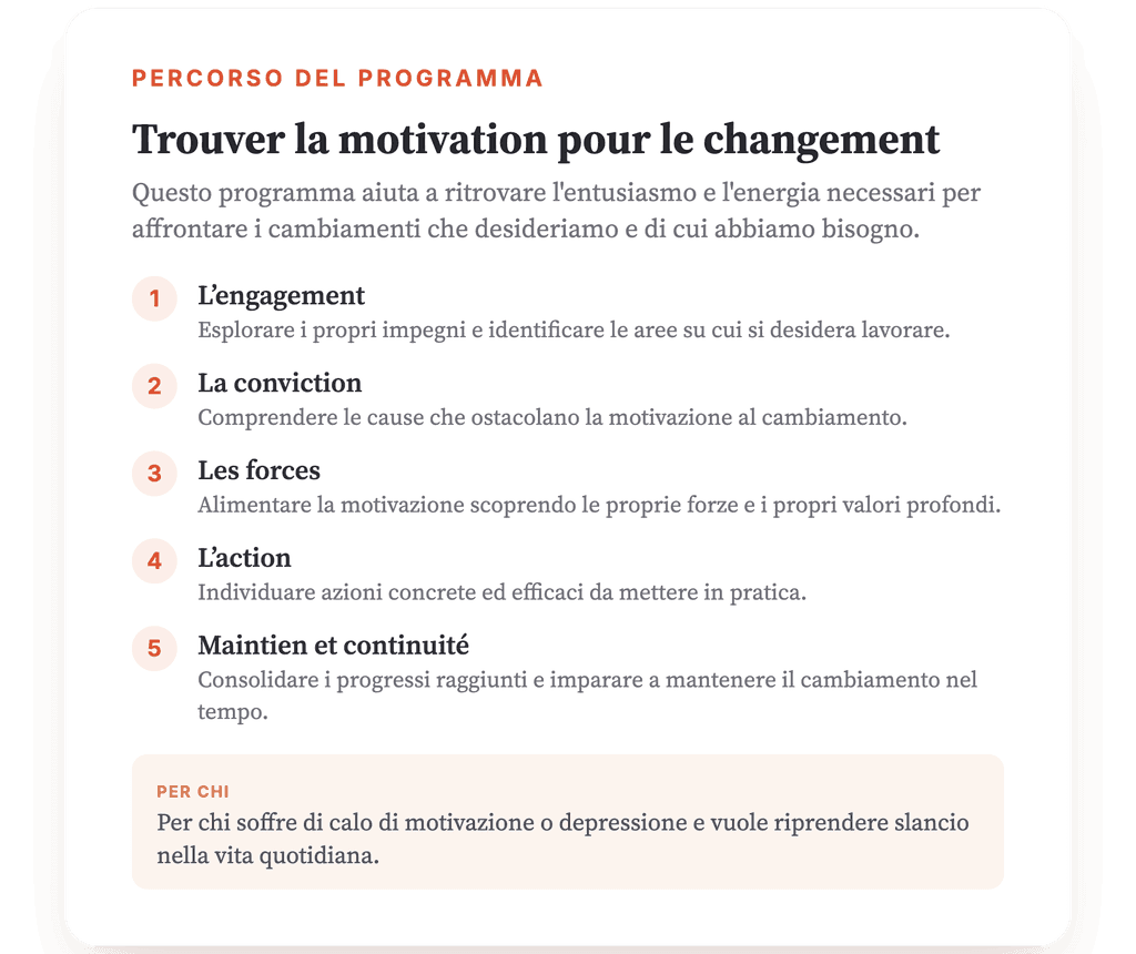 Motivazione al cambiamento nella depressione: programma clinico